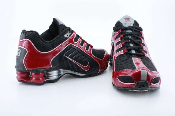 Nike Shox R5 Shoes Black Red Swoosh - Click Image to Close