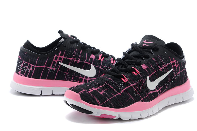 New Women Nike Free Run 5.0 Black Pink White Training Shoes