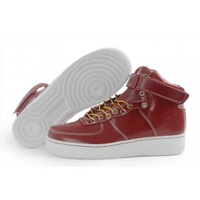 New Nike Air Force 1 High Shine Red White Shoes