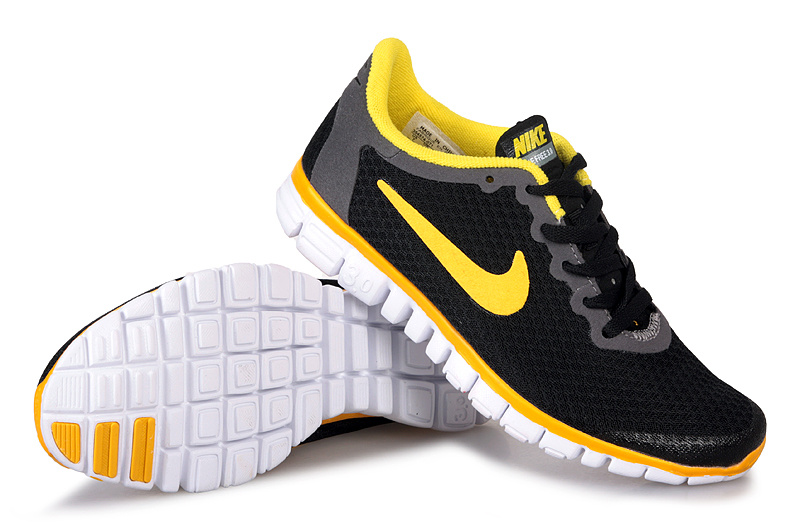 Latest Nike Free Run 3.0 Black Yellow White Shoes