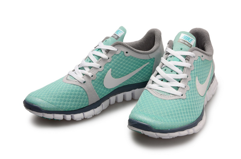 Latest Nike Free Run 3.0 Green Grey White Shoes - Click Image to Close