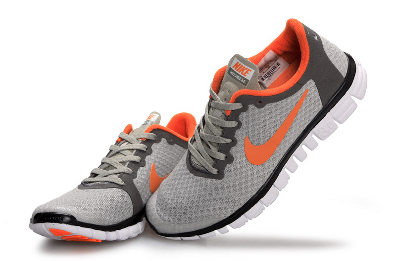 Latest Nike Free Run 3.0 Grey Black Orange Shoes