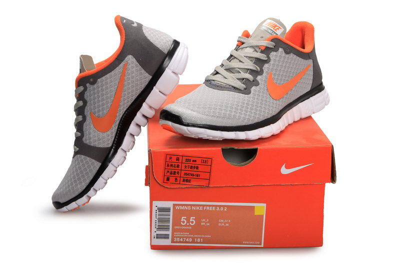 Latest Nike Free Run 3.0 Grey Black Orange Shoes - Click Image to Close