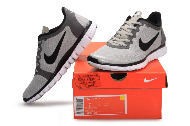 Latest Nike Free Run 3.0 Grey Black Shoes - Click Image to Close