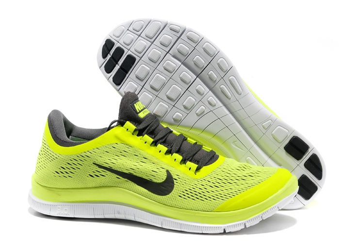 New Nike Free 3.0 V5 Fluorscent Green Black White Running Shoes