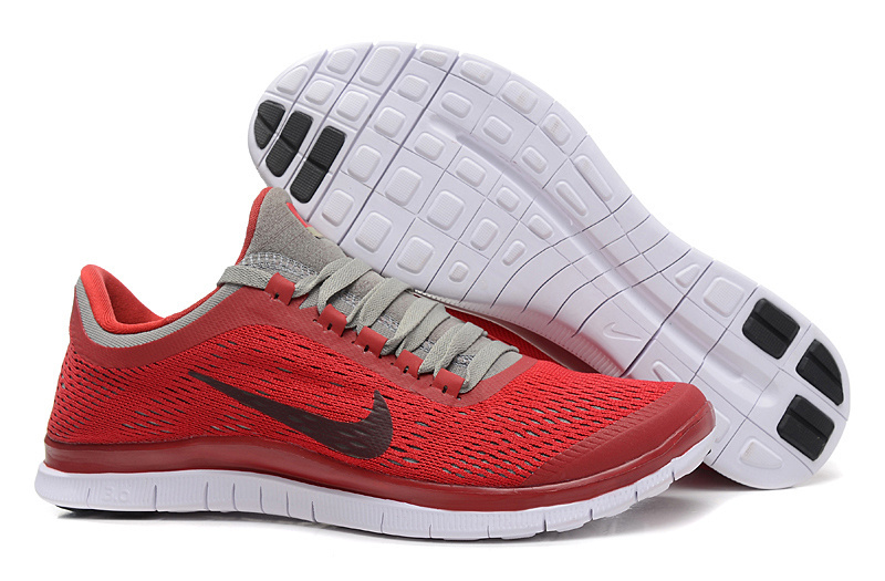 New Nike Free 3.0 V5 Red Grey White Running Shoes