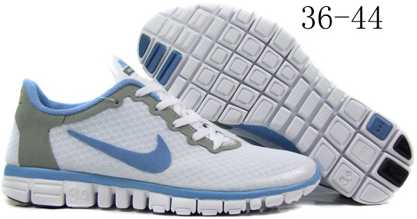 Latest Nike Free Run 3.0 White Grey Light Blue Shoes