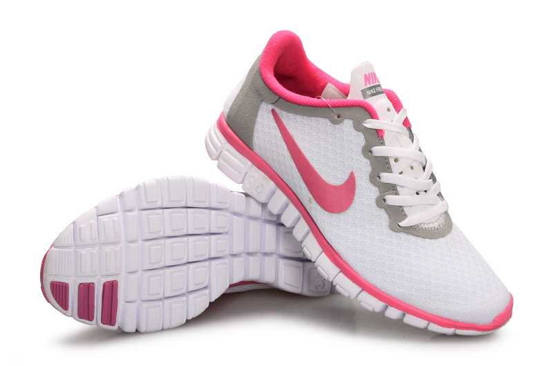 Latest Nike Free Run 3.0 White Grey Pink Shoes - Click Image to Close