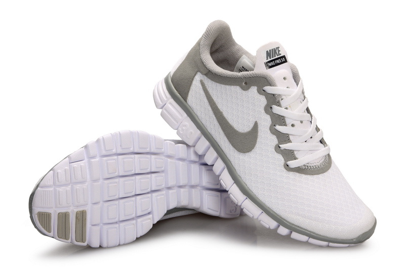 Latest Nike Free Run 3.0 White Grey Shoes