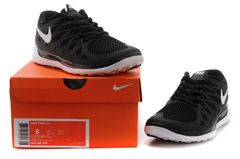 New Nike Free Run 5.0 Black White Shoes