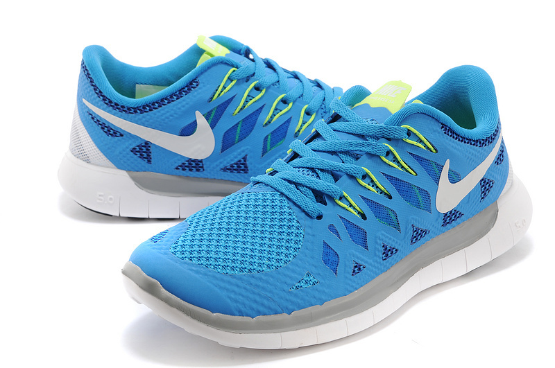 New Nike Free Run 5.0 Blue Grey White Shoes