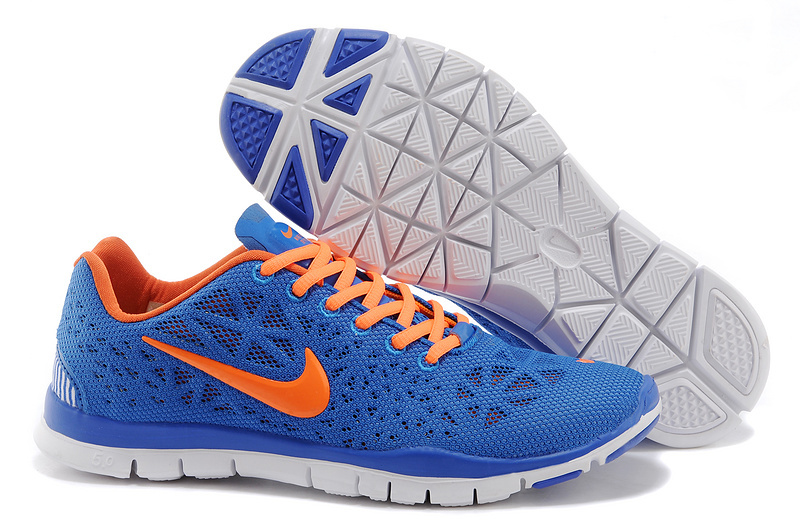 New Nike Free Run 5.0 Blue Orange White Shoes