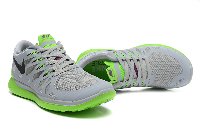 Nike Free Run 5.0 Grey Green - Click Image to Close