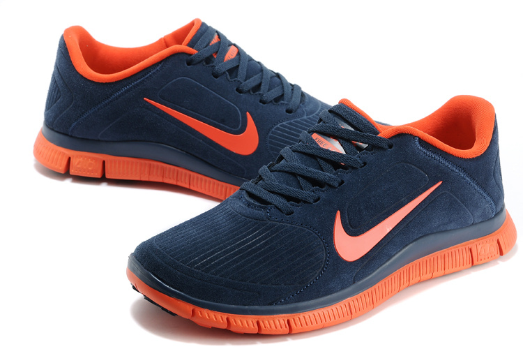 New Nike Free Run 4.0 V3 Suede Black Orange Shoes - Click Image to Close