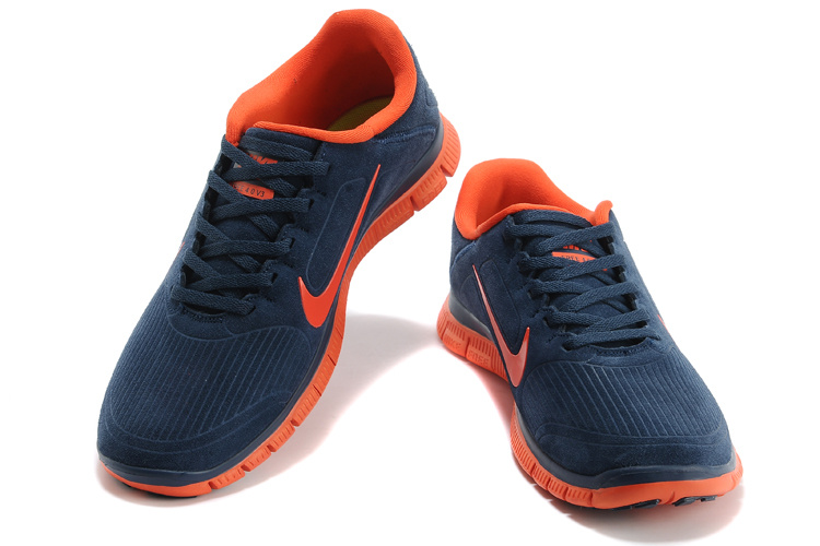 New Nike Free Run 4.0 V3 Suede Black Orange Shoes