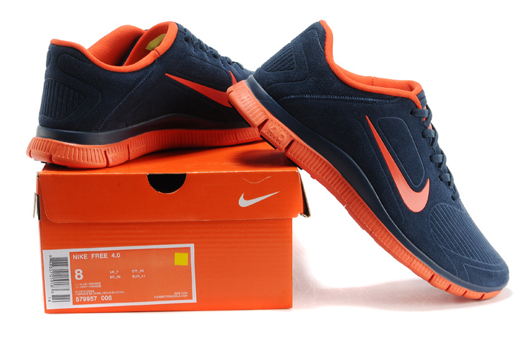 New Nike Free Run 4.0 V3 Suede Black Orange Shoes