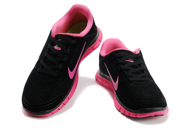 New Nike Free Run 4.0 V3 Suede Black Pink For Women - Click Image to Close