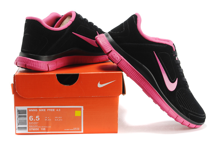 New Nike Free Run 4.0 V3 Suede Black Pink For Women