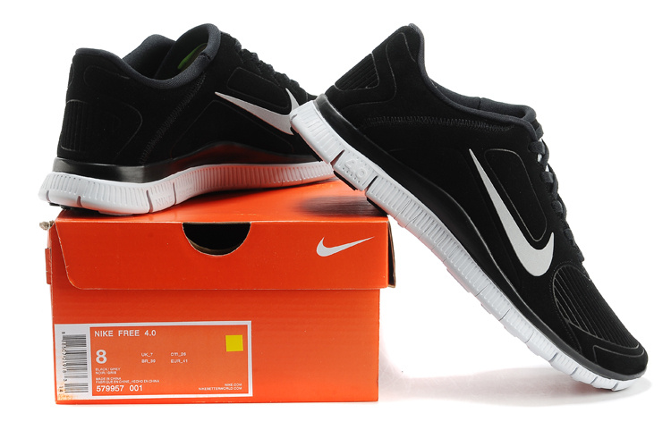 New Nike Free Run 4.0 V3 Suede Black White Shoes - Click Image to Close