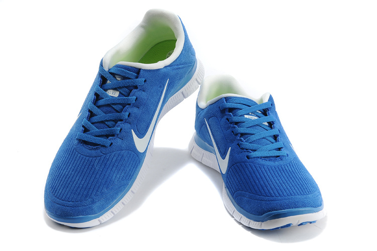 New Nike Free Run 4.0 V3 Suede Blue White Shoes