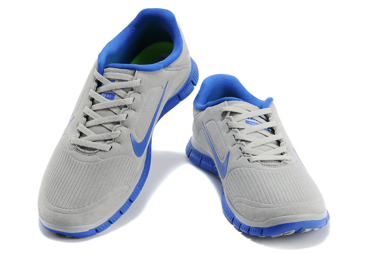 New Nike Free Run 4.0 V3 Suede Grey Blue Shoes - Click Image to Close