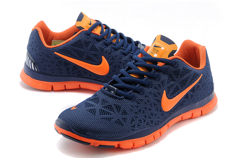 New Nike Free Run 5.0 Blue Orange Shoes