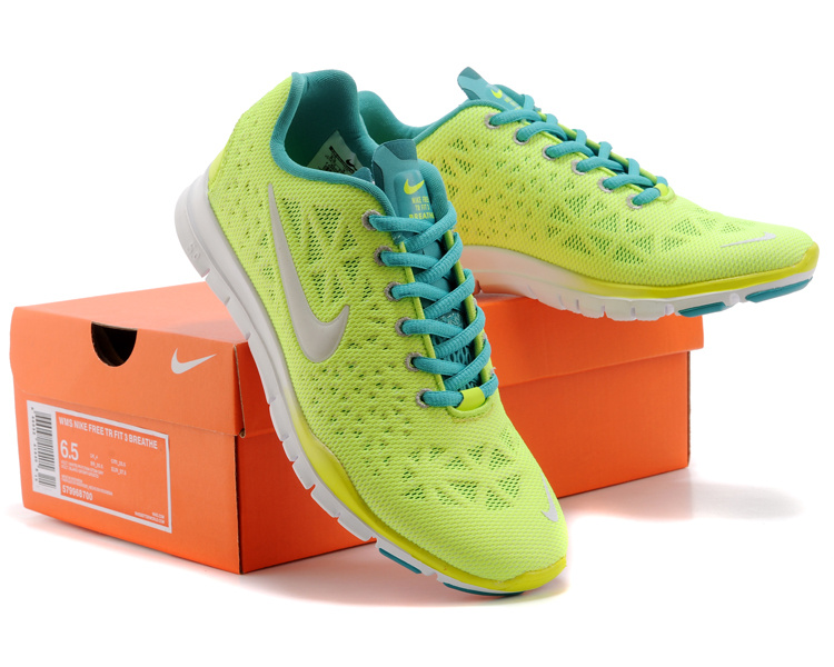 New Women Nike Free Run 5.0 Green Blue - Click Image to Close