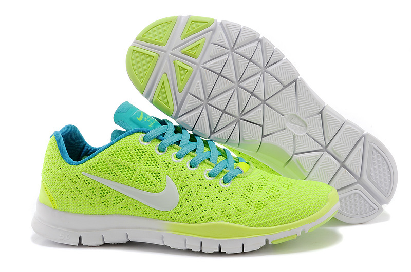 New Women Nike Free Run 5.0 Green Blue White