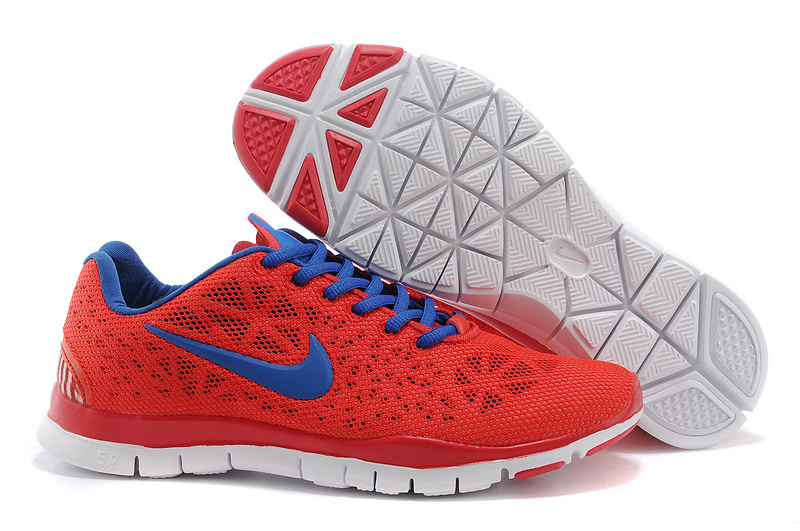 New Nike Free Run 5.0 Red Blue Shoes - Click Image to Close