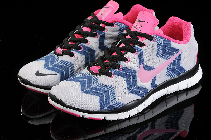 New Nike Free Run 5.0 Trainer Grey Blue Black Pink - Click Image to Close