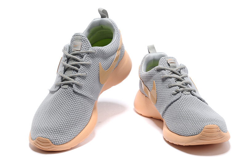 New Nike Roshe Run Grey Orange Lovers Shoes