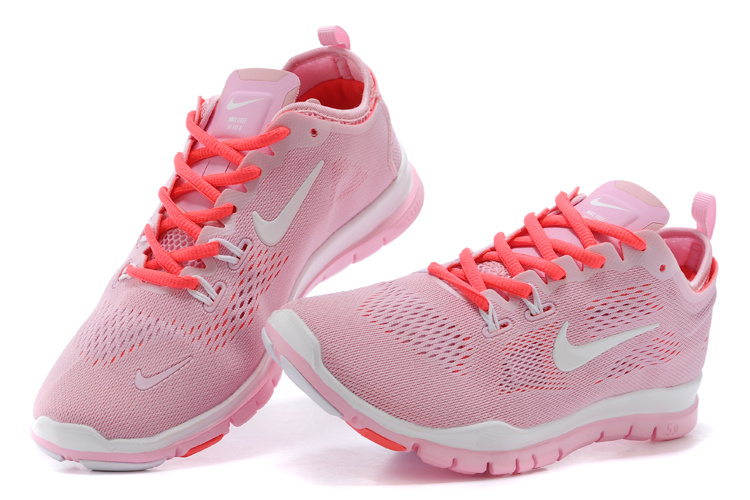 New Women Nike Free Run 5.0 Light Pink White Training Shoes - Click Image to Close