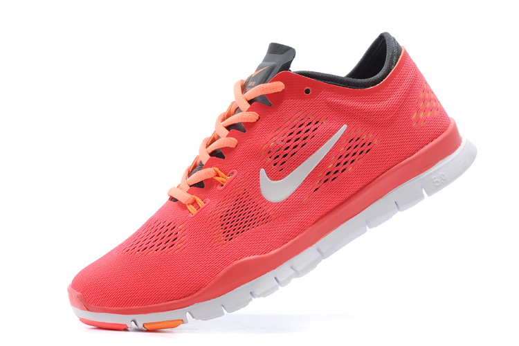 New Women Nike Free Run 5.0 Orange White Training Shoes