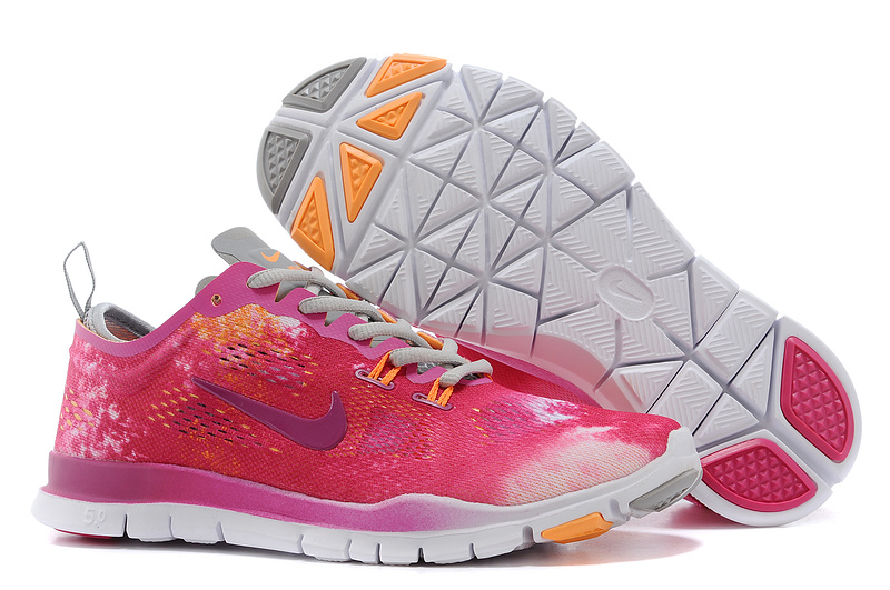 New Women Nike Free Run 5.0 Red Grey White Training Shoes - Click Image to Close