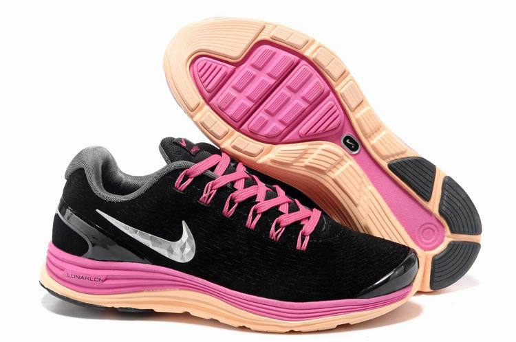 Nike 2013 Moonfall Black Pink Orange Running Shoes
