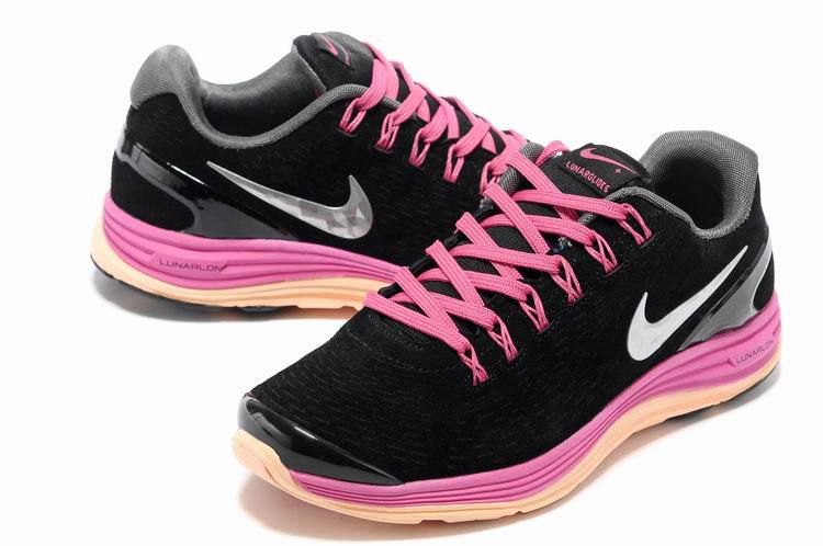 Nike 2013 Moonfall Black Pink Orange Running Shoes