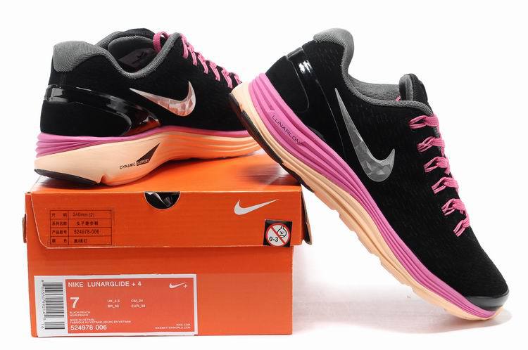 Nike 2013 Moonfall Black Pink Orange Running Shoes - Click Image to Close