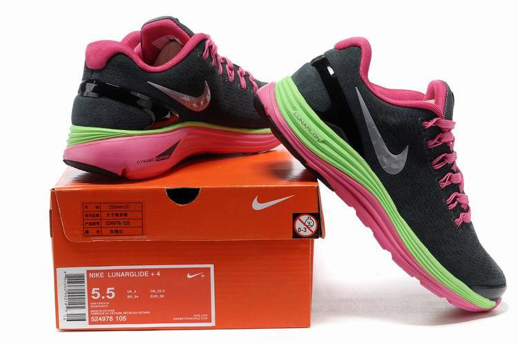 Nike 2013 Moonfall Black Red Green Running Shoes - Click Image to Close