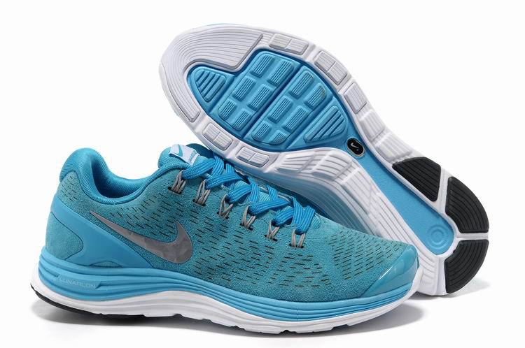 Nike 2013 Moonfall Blue Grey White Running Shoes - Click Image to Close