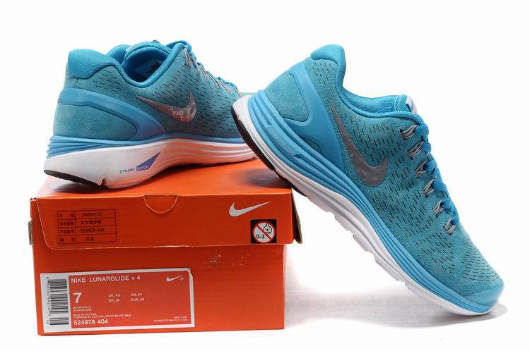 Nike 2013 Moonfall Blue Grey White Running Shoes - Click Image to Close