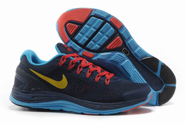 Nike 2013 Moonfall Grenadine Black Blue Red Yellow Running Shoes