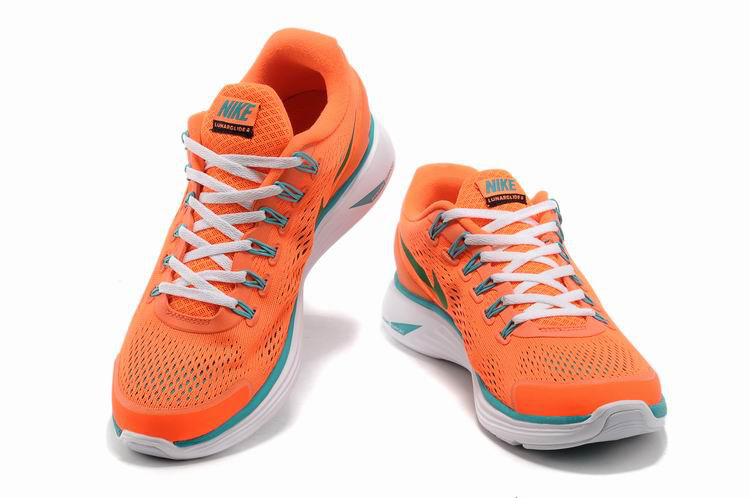 Nike 2013 Moonfall Grenadine Orange Blue White Running Shoes - Click Image to Close