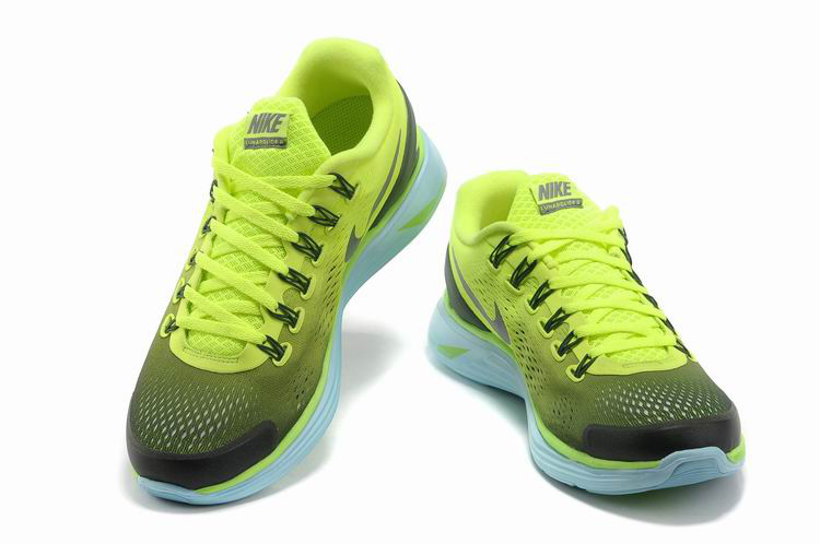 Nike 2013 Moonfall Grenadine Yellow Black Running Shoes - Click Image to Close