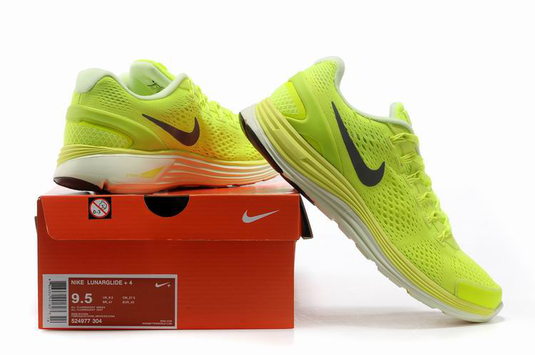 Nike 2013 Moonfall Grenadine Yellow White Running Shoes - Click Image to Close
