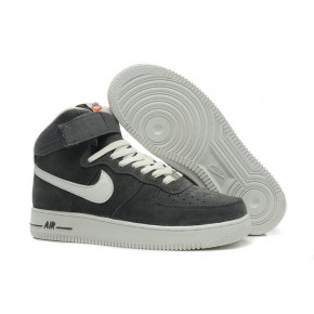 Nike Air Force 1 High Strap Grey White Shoes - Click Image to Close