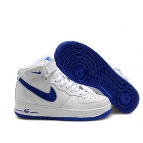 Nike Air Force 1 High White Blue Shoes - Click Image to Close