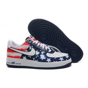 Nike Air Force 1 Low Blue Star White Red Shoes