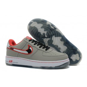 Nike Air Force 1 Low Grey Red Shoes - Click Image to Close