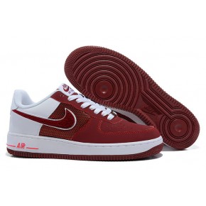 Nike Air Force 1 Low Wine Red White Shoes - Click Image to Close