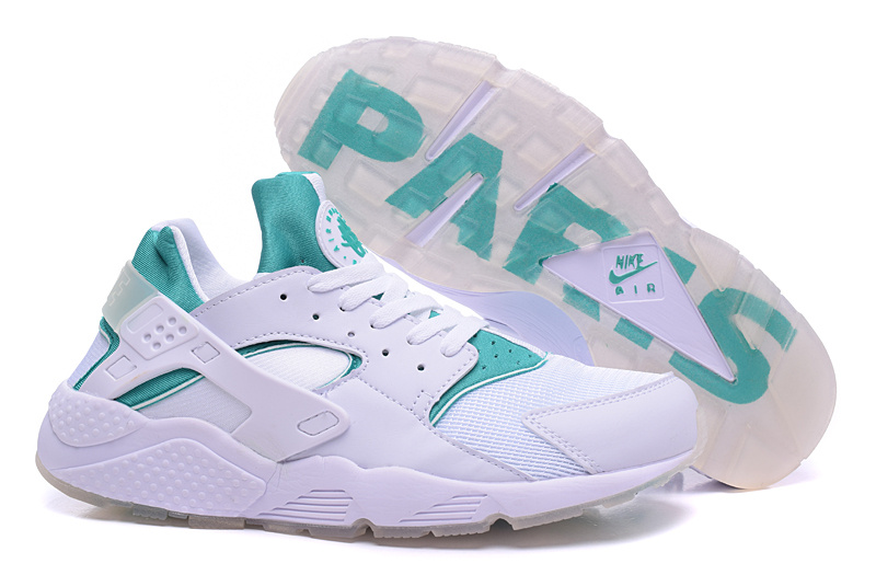 Nike Air Huarach Paris White Green Shoes - Click Image to Close